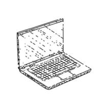 vetor desenhado à mão de esboço de notebook portátil