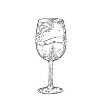 desenho de copo de vinho vetor desenhado à mão