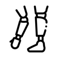 próteses de braços e ícone de vetor ortopédico de perna