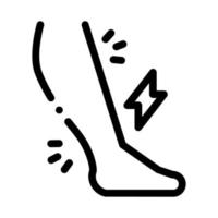 ilustração em vetor ícone preto doente de dor na perna