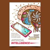 vetor de banner de promoção de inteligência artificial ai