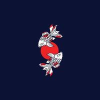 logotipo de peixe koi e imagem vetorial de símbolo vetor