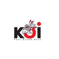 logotipo de peixe koi e imagem vetorial de símbolo vetor