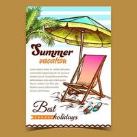 vetor de banner de propaganda de praia de férias de verão