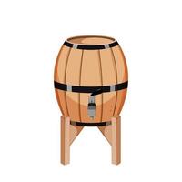 ilustração vetorial de desenhos animados de vinho de barril de madeira vetor