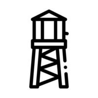 torre de incêndio com ilustração de contorno do ícone de água vetor