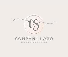 logo feminino inicial cs. utilizável para logotipos de natureza, salão, spa, cosméticos e beleza. elemento de modelo de design de logotipo de vetor plana.