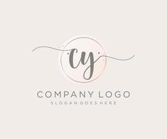 logo feminino inicial cy. utilizável para logotipos de natureza, salão, spa, cosméticos e beleza. elemento de modelo de design de logotipo de vetor plana.