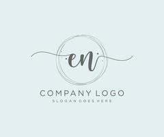 inicial en logotipo feminino. utilizável para logotipos de natureza, salão, spa, cosméticos e beleza. elemento de modelo de design de logotipo de vetor plana.