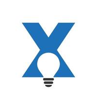 a letra x logotipo elétrico combina com o modelo de vetor de ícone de lâmpada elétrica. lâmpada logotipo sinal símbolo
