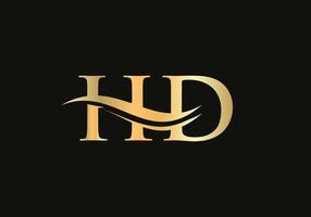design de logotipo de carta ouro hd. design de logotipo hd com moda criativa e moderna vetor
