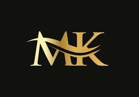 design moderno de logotipo mk para negócios e identidade da empresa. carta mk criativa com conceito de luxo vetor