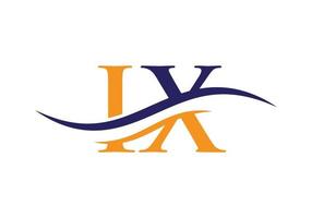 vetor de logotipo de onda de água ix. design de logotipo swoosh letra ix para negócios e identidade da empresa