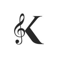 logotipo da música letra k. modelo de vetor de ícone de logotipo de podcast de símbolo dj