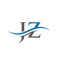 vetor de design de logotipo jz letra monograma. design de logotipo de letra jz com moda moderna