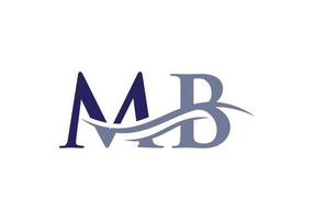 design de logotipo mb de letra vinculada inicial. design de logotipo moderno letra mb vetor