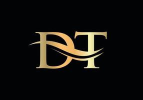carta dt criativa com conceito de luxo. design de logotipo dt moderno para negócios e identidade da empresa. vetor