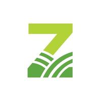 logotipo da agricultura da letra z. logotipo agro farm baseado no alfabeto para padaria, pão, bolo, café, pastelaria, identidade comercial de indústrias domésticas vetor