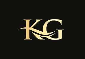 design de logotipo inicial de letra vinculada kg. vetor de design de logotipo moderno letra kg com moderno na moda
