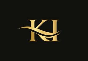 design de logotipo ki para negócios e identidade da empresa. carta ki criativa com conceito de luxo vetor