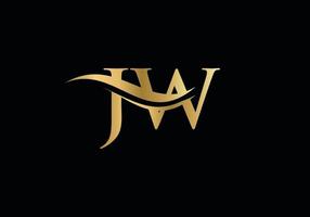 letra inicial jw logotipo vinculado para negócios e identidade da empresa. modelo de vetor de logotipo jw de letra moderna com tendência moderna