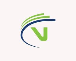 design de logotipo letra v para negócios, construção, tecnologia e símbolo imobiliário vetor