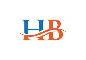 vetor de logotipo hb de onda de água. design de logotipo swoosh letter hb para negócios e identidade da empresa
