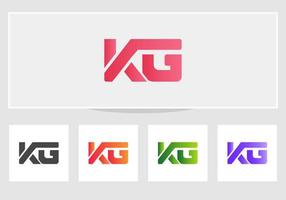 modelo de design de carta de logotipo kg moderno vetor