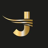 modelo de vetor de logotipo de monograma de logotipo de letra j moderno combinado com luxo, negócios de moda e identidade da empresa