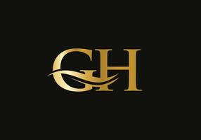 letra inicial do monograma gh vetor de design do logotipo. design de logotipo de letra gh com moda moderna