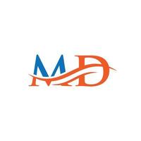 logotipo vinculado à letra md para identidade de negócios e empresas. modelo de vetor de logotipo md de letra inicial.