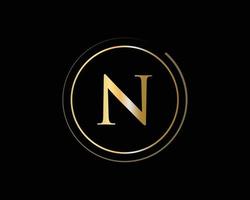 logotipo da letra n para símbolo de luxo, sinal elegante e estiloso vetor