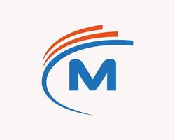 design de logotipo da letra m para negócios, construção, tecnologia e símbolo imobiliário vetor