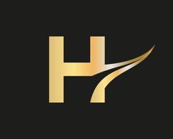modelo de vetor de tipografia de negócios modernos do logotipo da letra inicial h