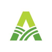 letra um logotipo da agricultura. logotipo agro farm baseado no alfabeto para padaria, pão, bolo, café, pastelaria, identidade comercial de indústrias domésticas vetor