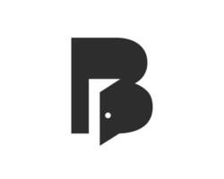 design de logotipo de porta letra b combinado com modelo de vetor de ícone de porta aberta mínimo
