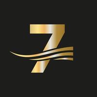 modelo de vetor de logotipo de monograma de logotipo de letra 7 moderno combinado com luxo, negócios de moda e identidade da empresa
