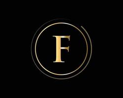 logotipo da letra f para símbolo de luxo, sinal elegante e estiloso vetor