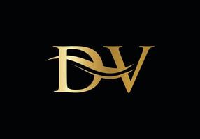design de logotipo dv de letra vinculada inicial. vetor de design de logotipo de letra dv moderno com tendência moderna