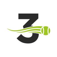 modelo de design de logotipo de clube de tênis carta 3. academia esportiva de tênis, logotipo do clube vetor