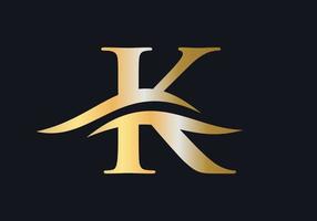 logotipo da letra k com conceito de luxo vetor