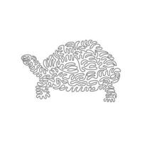 único desenho de uma linha de adorável arte abstrata de tartaruga. desenho de linha contínua ilustração vetorial de design gráfico de tartaruga de casca dura para ícone, sinal, símbolo, logotipo da empresa, decoração de parede de pôster vetor