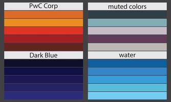 paletas de cores uma paleta de cores é um conjunto de cores usadas em um design ou projeto visual. essas cores são cuidadosamente escolhidas para criar um design coeso e visualmente atraente. vetor
