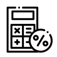 calculadora de matemática para ilustração de contorno de vetor de ícone de cálculos