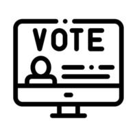 votar ícone de informações do computador ilustração de contorno vetorial vetor