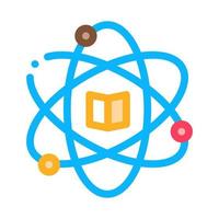 ilustração de contorno vetorial de ícone de estudo de química atômica vetor