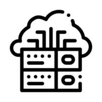 ilustração de contorno do vetor do ícone do sistema digital de nuvem voip