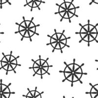 ícone da roda do leme em estilo simples. navegar boi ilustração vetorial no fundo branco isolado. conceito de negócio de padrão sem emenda de unidade de navio. vetor