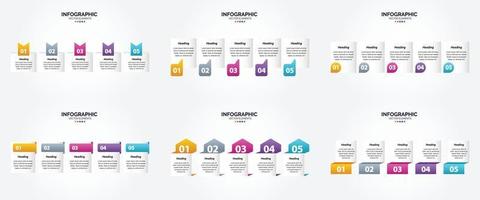 conjunto de design plano de infográficos de ilustração vetorial para folheto publicitário e revista vetor