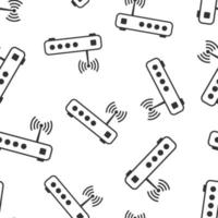 ícone do roteador wi-fi em estilo simples. ilustração vetorial de banda larga em fundo branco isolado. conceito de negócio de padrão sem emenda de conexão com a internet. vetor